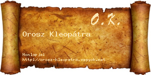 Orosz Kleopátra névjegykártya